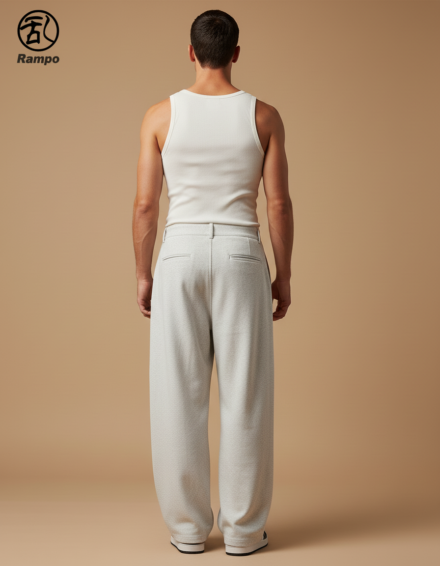Pantalon Baggy Gris Clair Ample Décontracté Homme - Molleton - vue 2