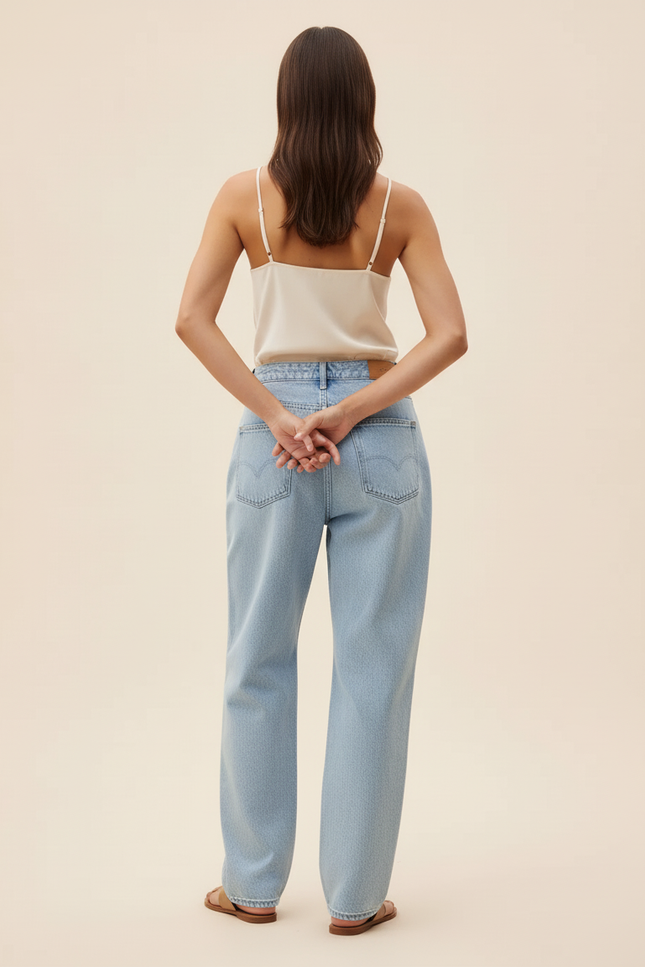 Pantalon Baggy Jean Clair Ample Manga Anime - Bleu - vue 2