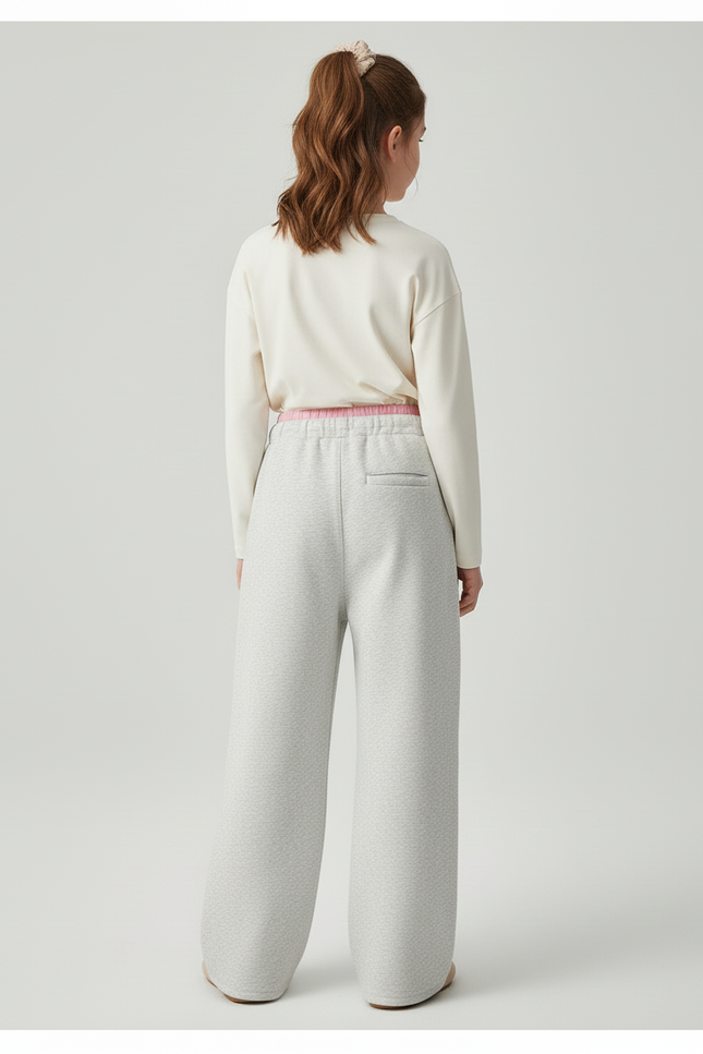 Pantalon Baggy Gris Chiné Ample Coton Enfant - Molleton - vue 2