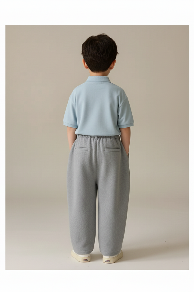 Pantalon Baggy Garçon Gris Jogging Coton - Molleton - vue 2