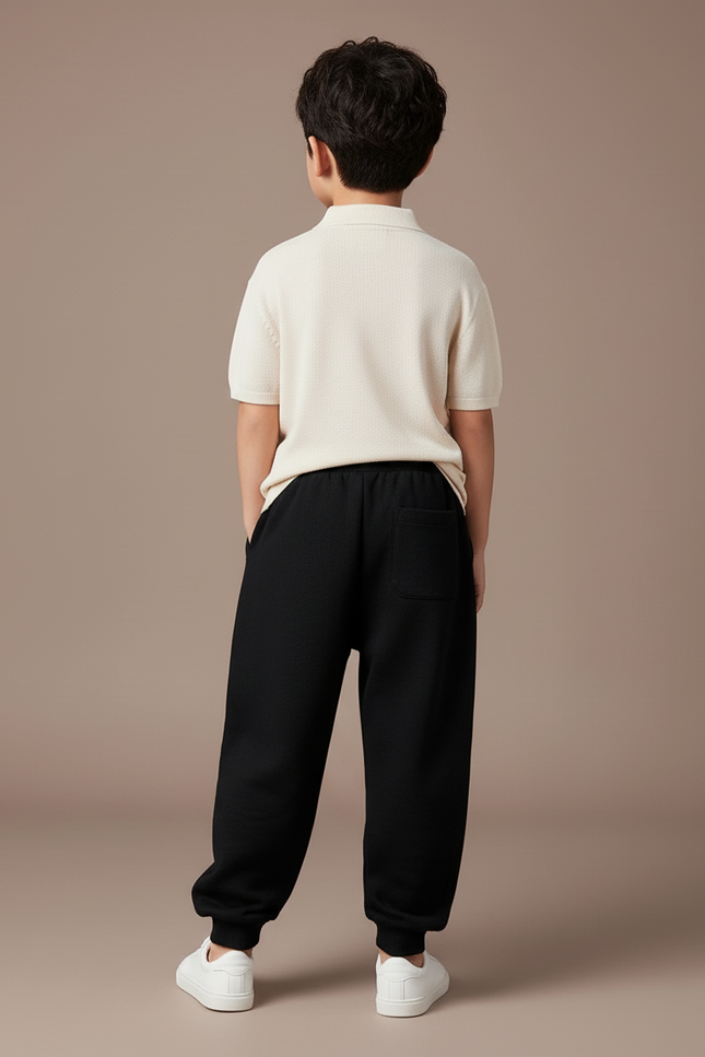 Pantalon Baggy Noir Ample Molleton Imprimé Enfant - vue 2