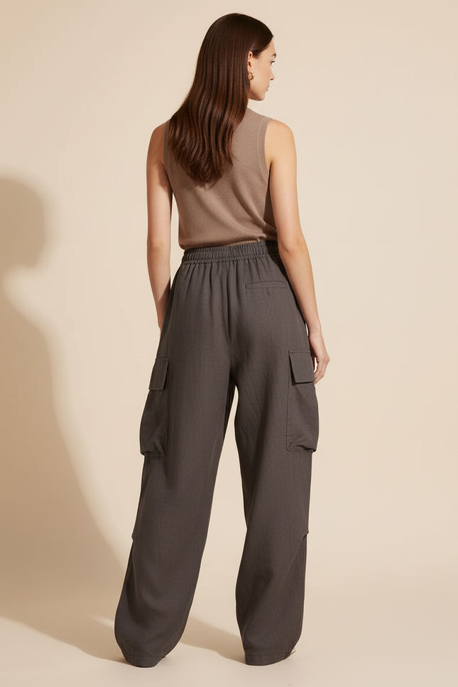 Pantalon Baggy Militaire Femme - Kaki Lin - vue 2