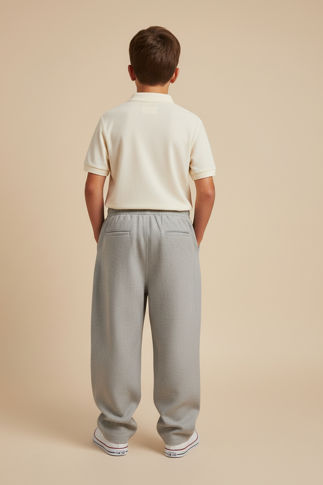 Pantalon Baggy Gris Ample Enfant Décontracté Coton - Molleton - vue 2