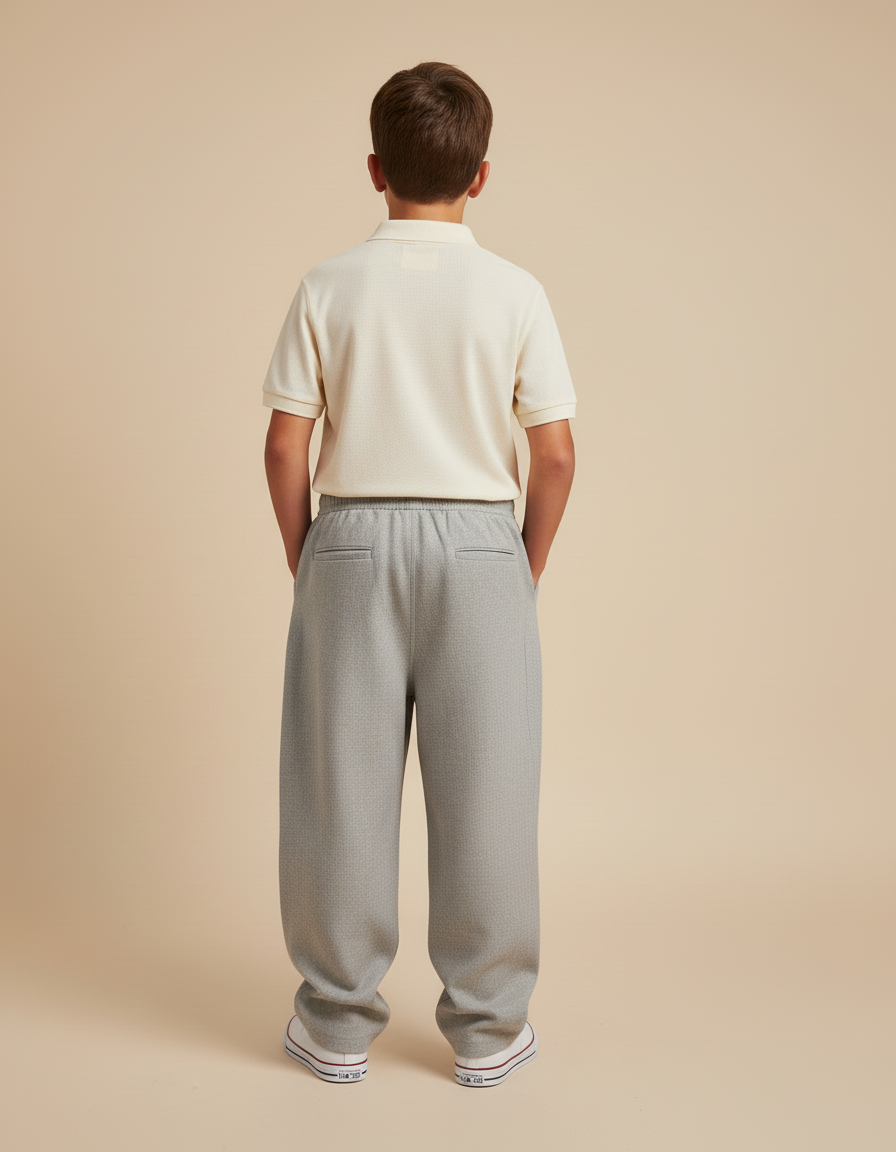 Pantalon Baggy Gris Ample Enfant Décontracté Coton - Molleton - vue 2