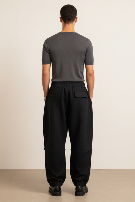 Pantalones Baggy Para Hombre - Noir Lin - vue 2