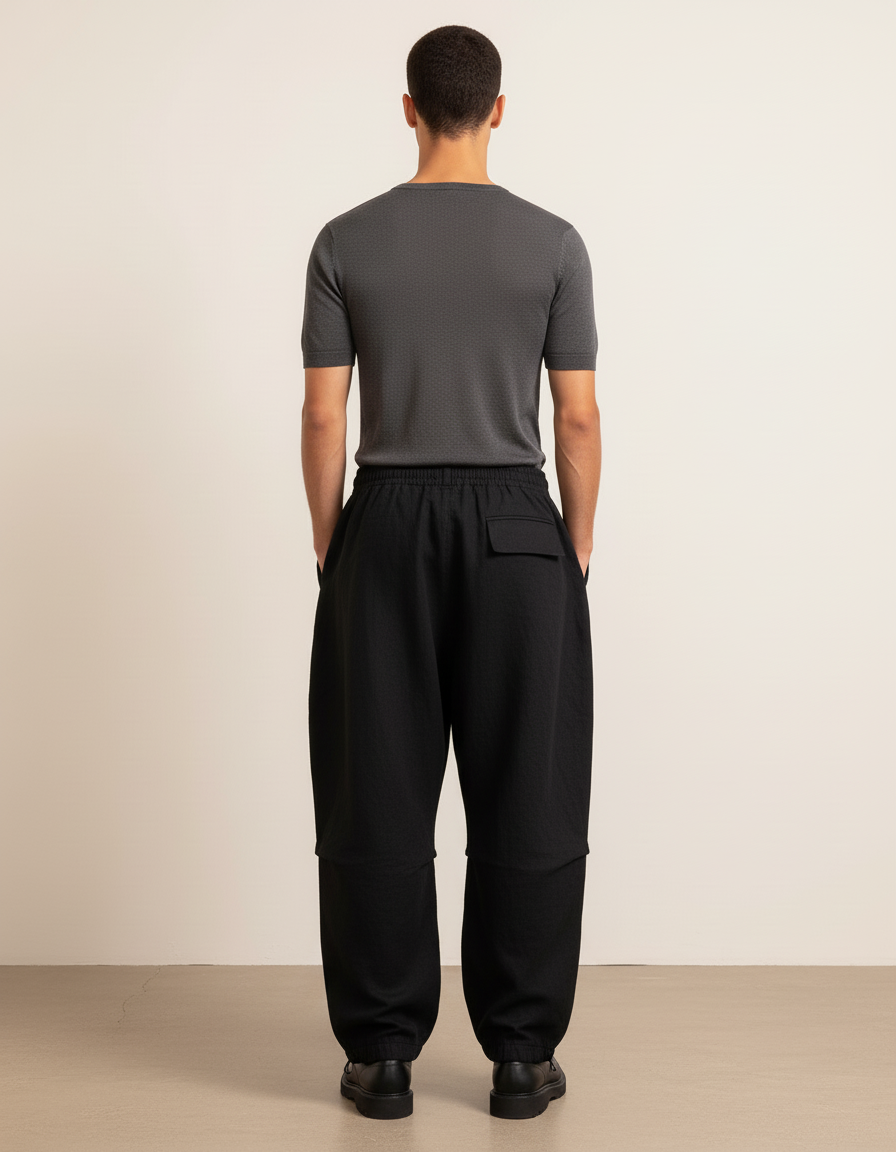 Pantalones Baggy Para Hombre - Noir Lin - vue 2