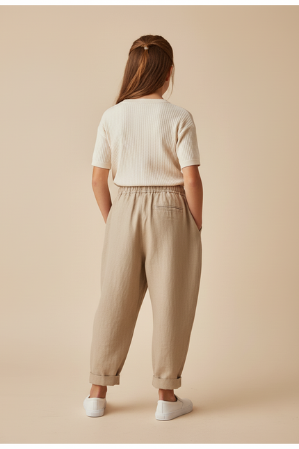 Pantalon Baggy Efcd - Beige Lin - vue 2