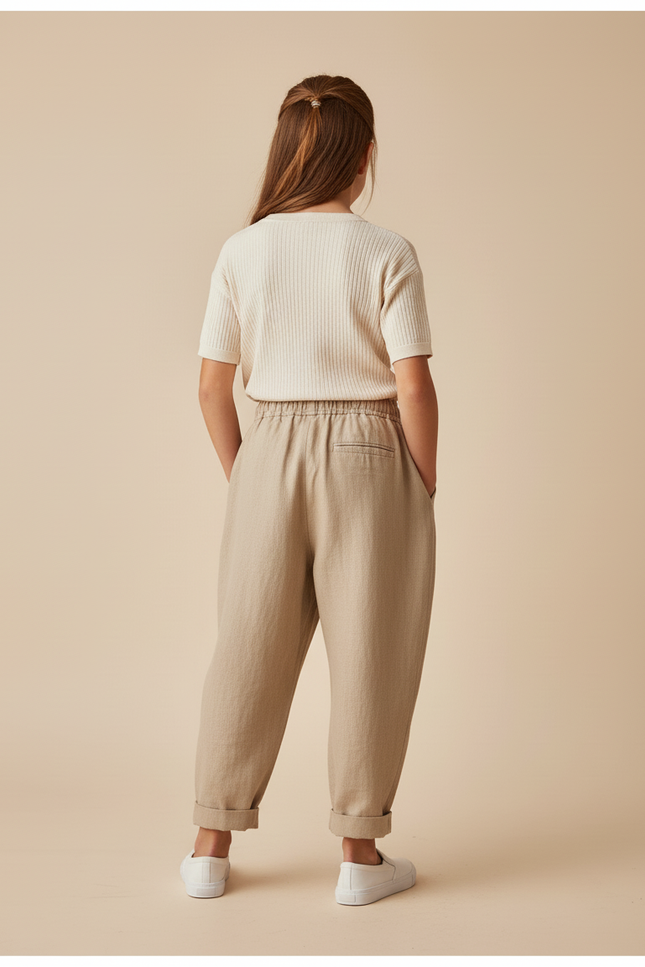 Pantalon Baggy Efcd - Beige Lin - vue 2