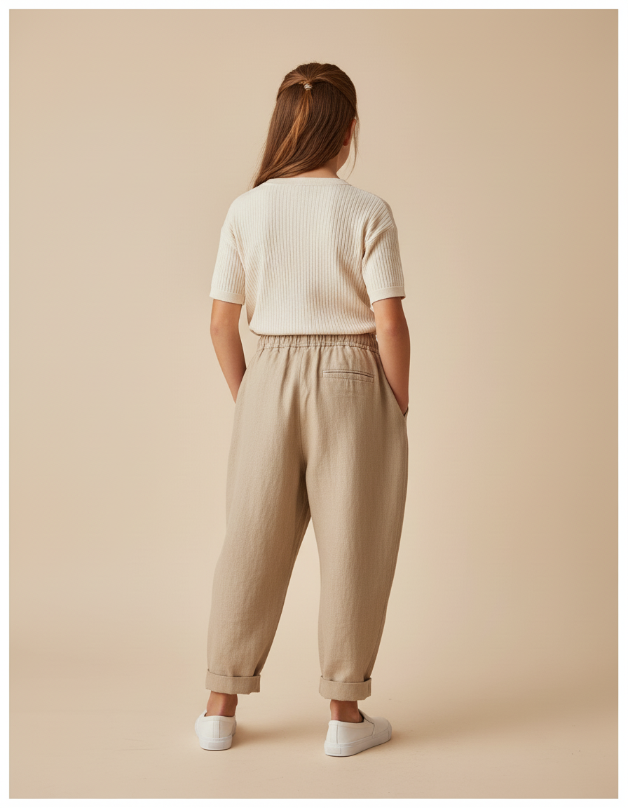 Pantalon Baggy Efcd - Beige Lin - vue 2