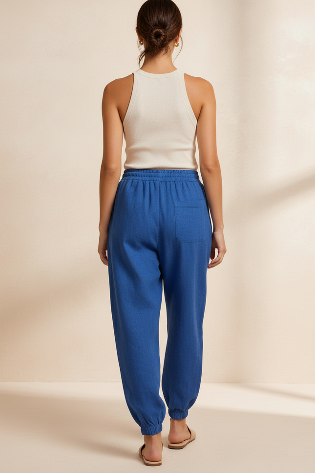 Pantalon Baggy Bleu Imprimé Los Angeles Décontracté Femme - Molleton - vue 2