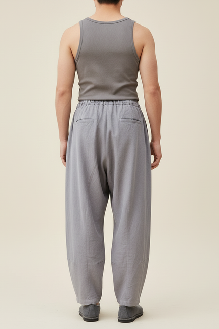 Pantalon Baggy Homme Gris Parachute - Lin - vue 2