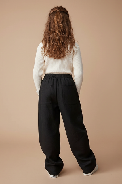 Pantalon Baggy Noir Ample Graffiti Streetwear Enfant Fille - Toile - vue 2