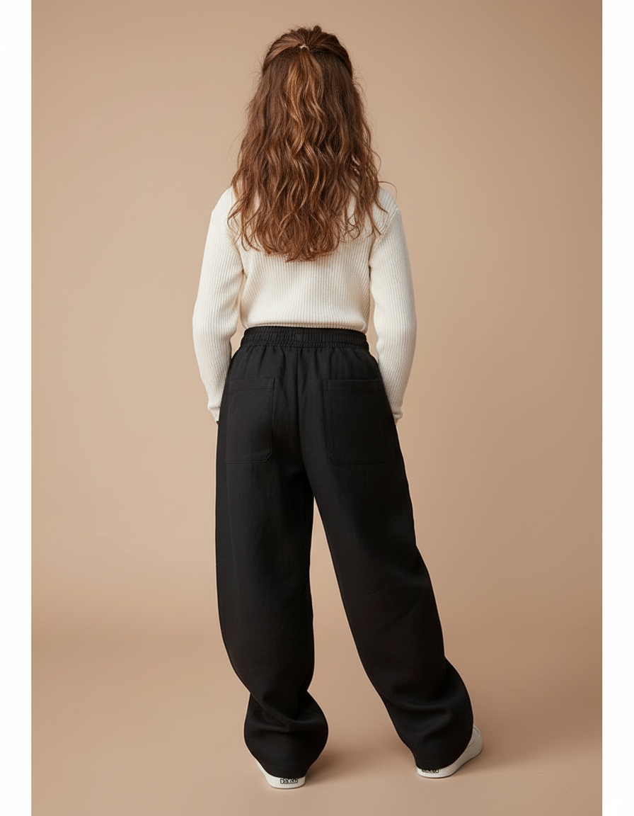Pantalon Baggy Noir Ample Graffiti Streetwear Enfant Fille - Toile - vue 2