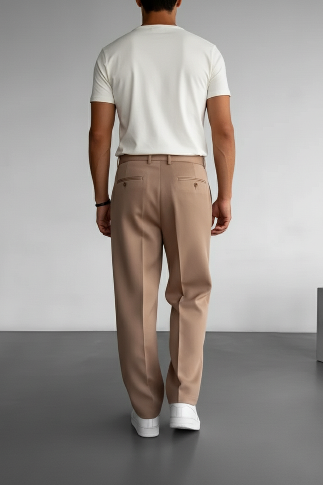 Pantalon Baggy Beige Ample Plissé Confort Homme - Gabardine - vue 2