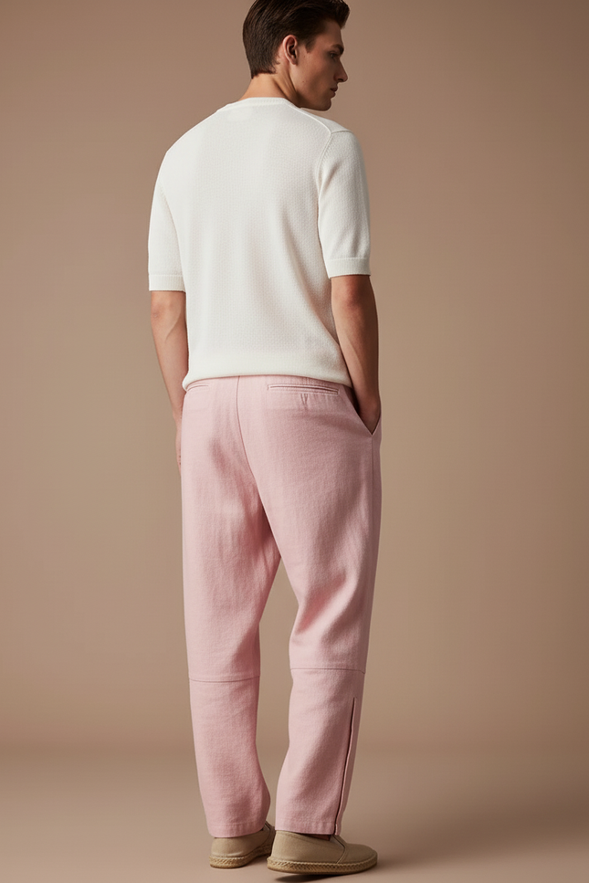 Pantalon Baggy Homme Toile - Rose Lin - vue 2