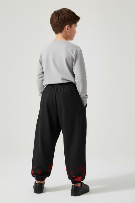 Pantalon Baggy Noir Ample Masque Renard Enfant - Molleton - vue 2