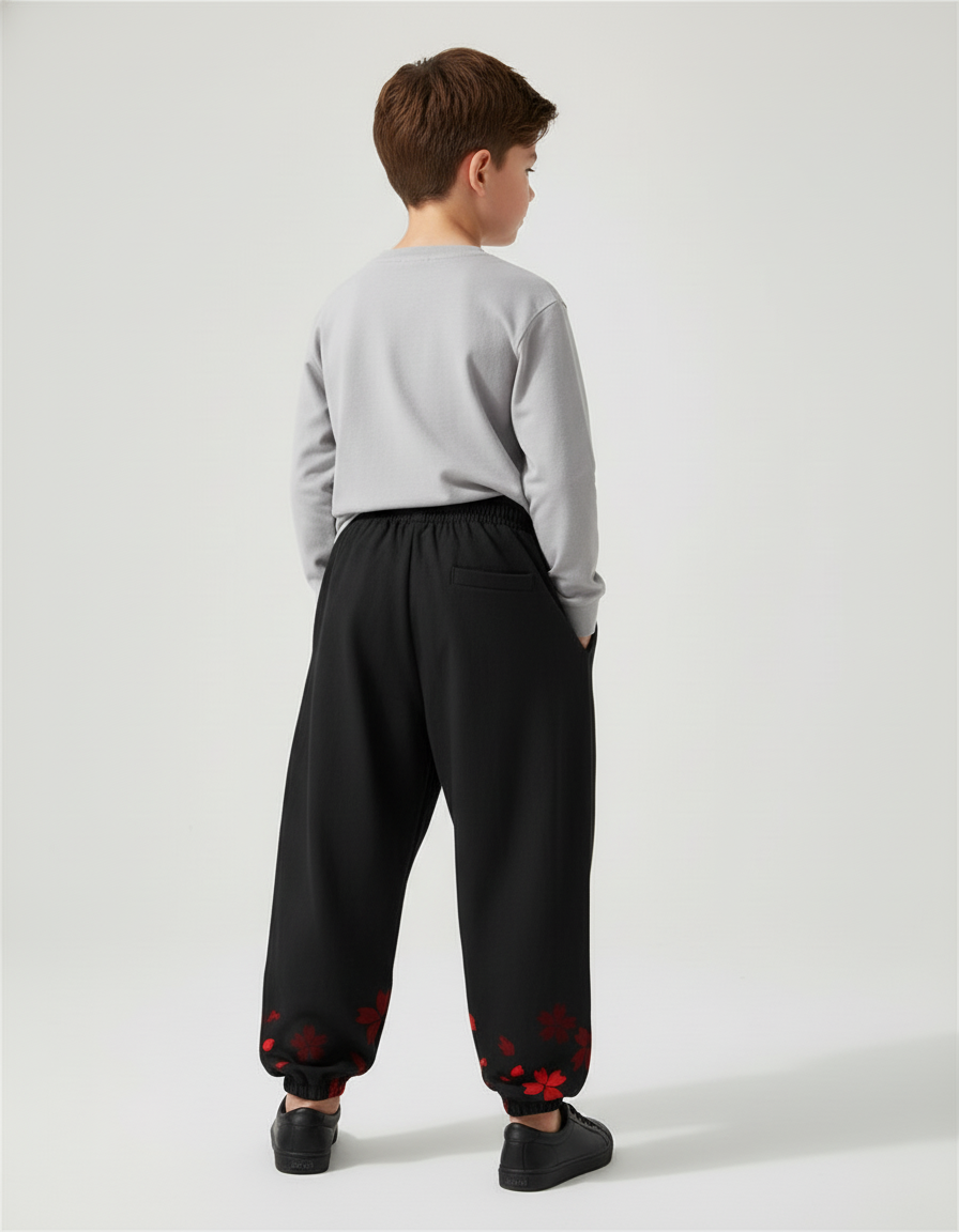 Pantalon Baggy Noir Ample Masque Renard Enfant - Molleton - vue 2