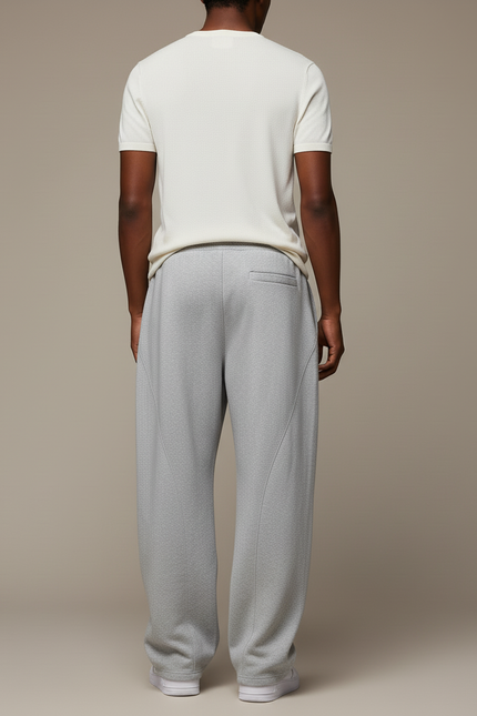 Pantalon Baggy Gris Ample Sport Cordon Décontracté Homme - Molleton - vue 2