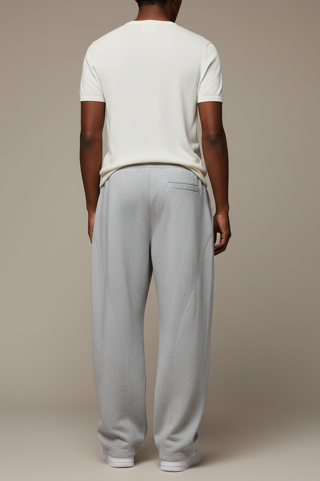 Pantalon Baggy Gris Ample Sport Cordon Décontracté Homme - Molleton - vue 2