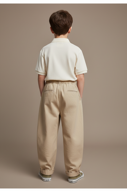 Pantalon Baggy Kaki Coton Ample Décontracté Garçon - vue 2