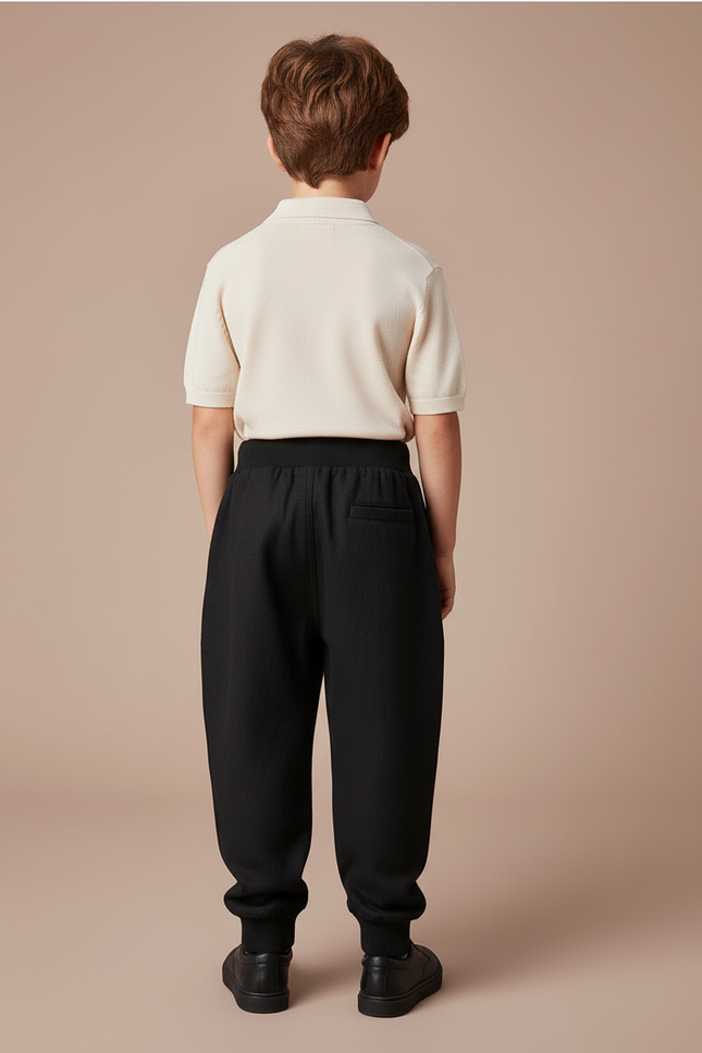 Pantalon Baggy Noir Ample Décontracté Enfant Sport - Maille - vue 2