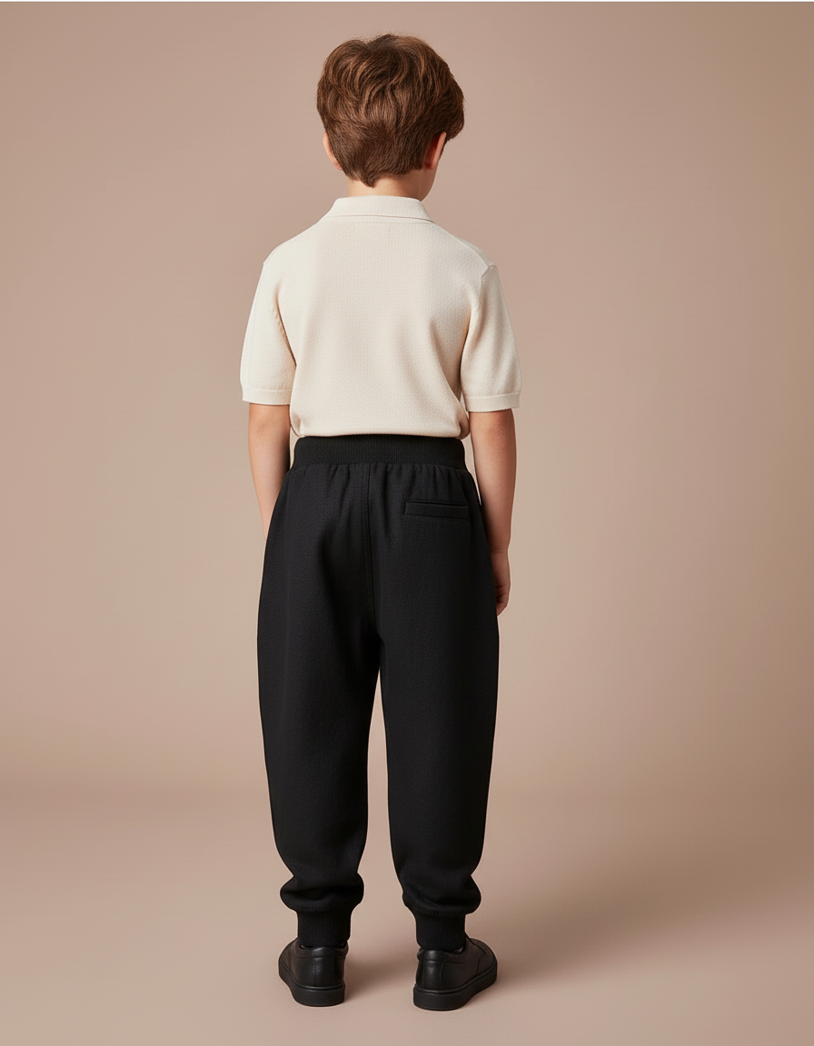 Pantalon Baggy Noir Ample Décontracté Enfant Sport - Maille - vue 2