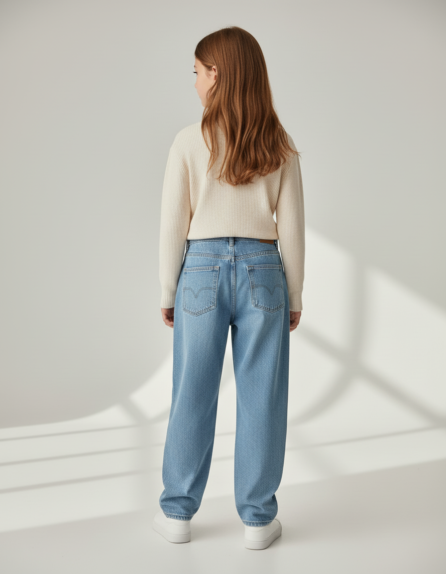 Pantalon Baggy Jean Clair Ample Imprimé Araignée Unisexe - Bleu - vue 2