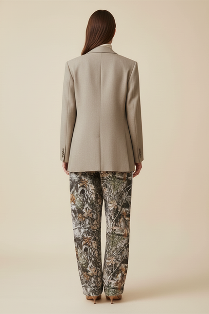 Pantalon Baggy Camouflage Ample Cordon Streetwear Femme - Imprimé Molleton - vue 2