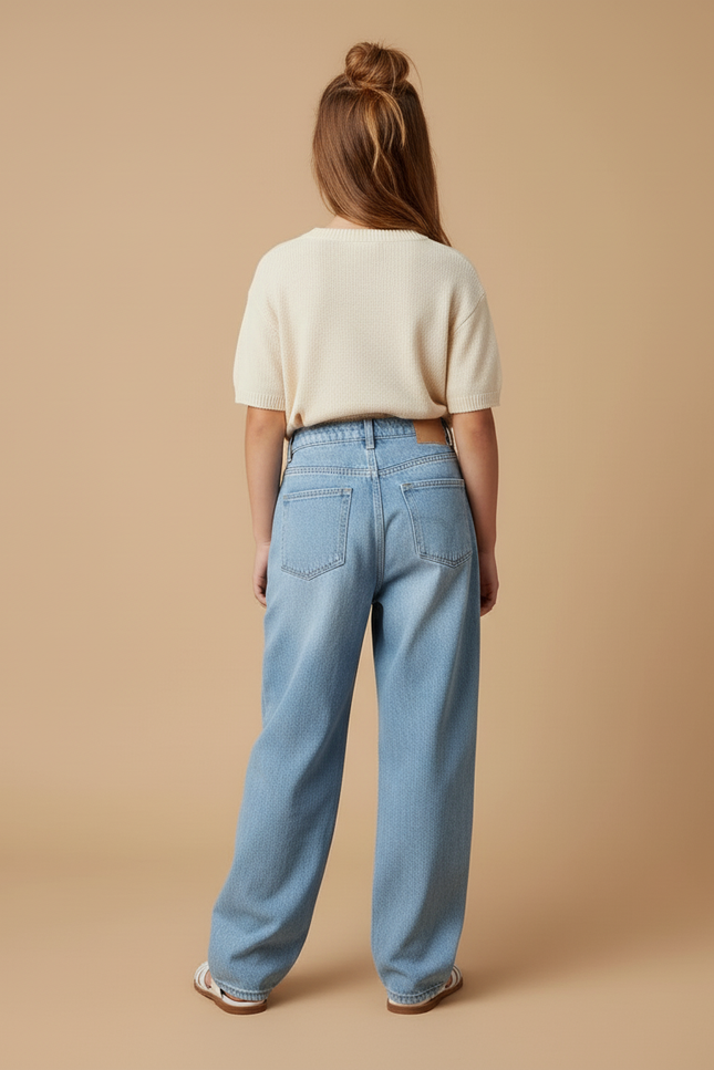 Pantalon Baggy Denim Imprimé Anime Harajuku Unisexe - Bleu Jean - vue 2