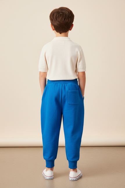Pantalon Baggy Bleu Roi Molletonné Ample Sport Enfant - vue 2