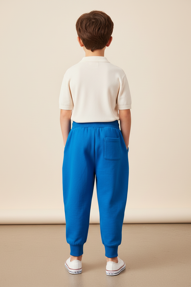 Pantalon Baggy Bleu Roi Molletonné Ample Sport Enfant - vue 2