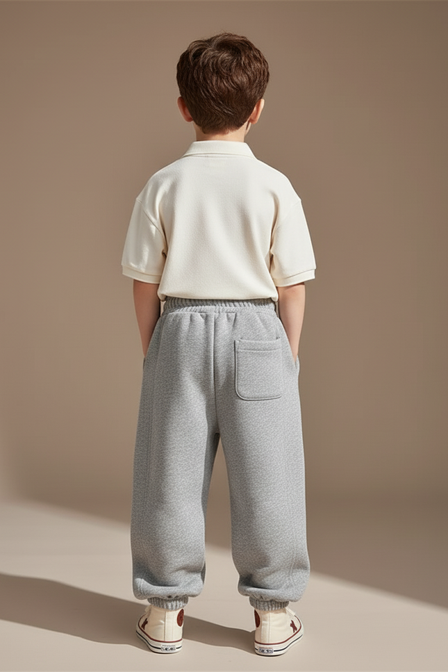 Pantalon Baggy Garçon Gris Jogging - Molleton - vue 2