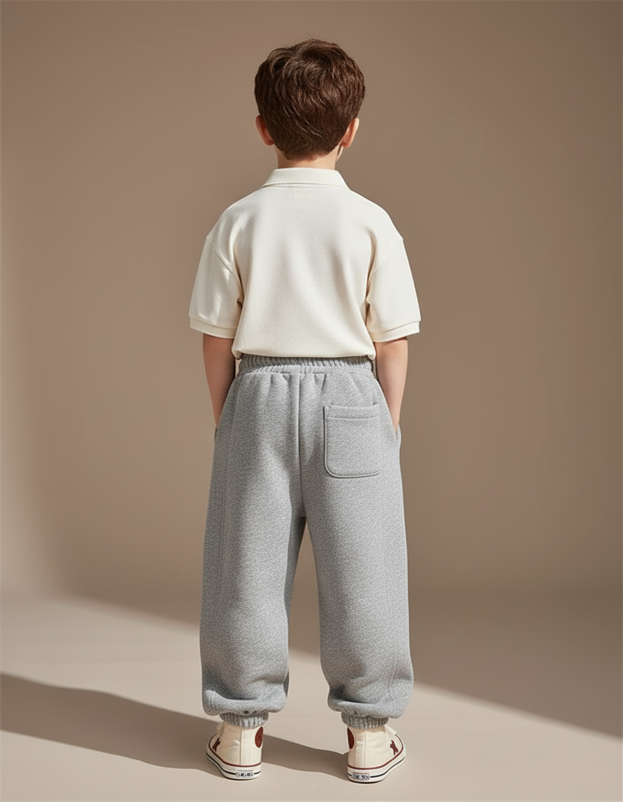 Pantalon Baggy Garçon Gris Jogging - Molleton - vue 2
