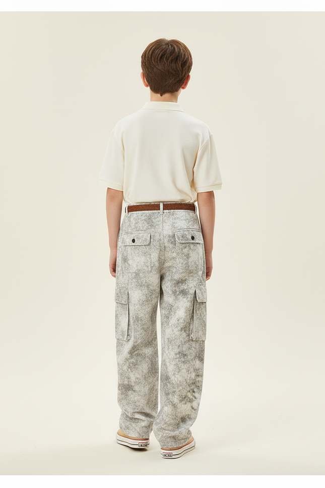 Pantalon Baggy Cargo Imprimé Gris Décontracté Garçon - Molleton - vue 2