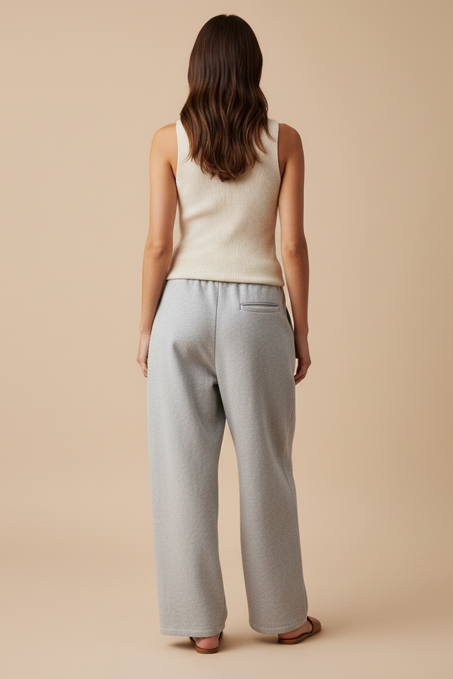 Pantalon Baggy Gris Déchiré Casual Ample Confortable - Molleton - vue 2