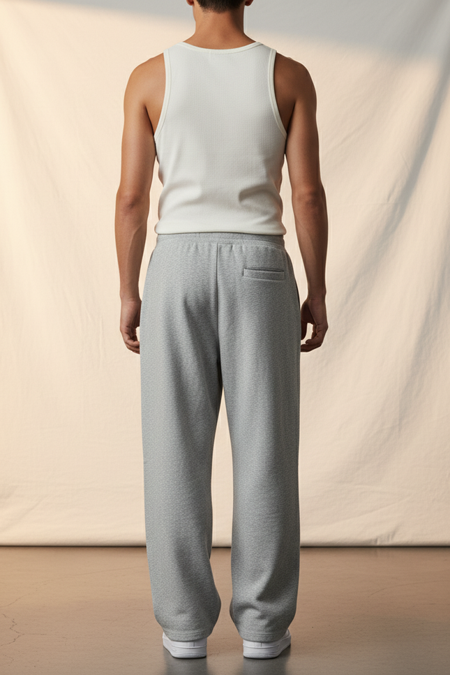 Pantalon Baggy Gris Ample Coton Molleton Confortable - vue 2