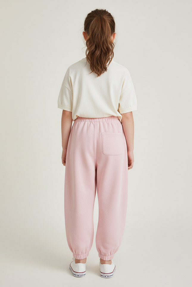 Pantalon Baggy Rose Papillons Coton Ample Enfant - Molleton - vue 2