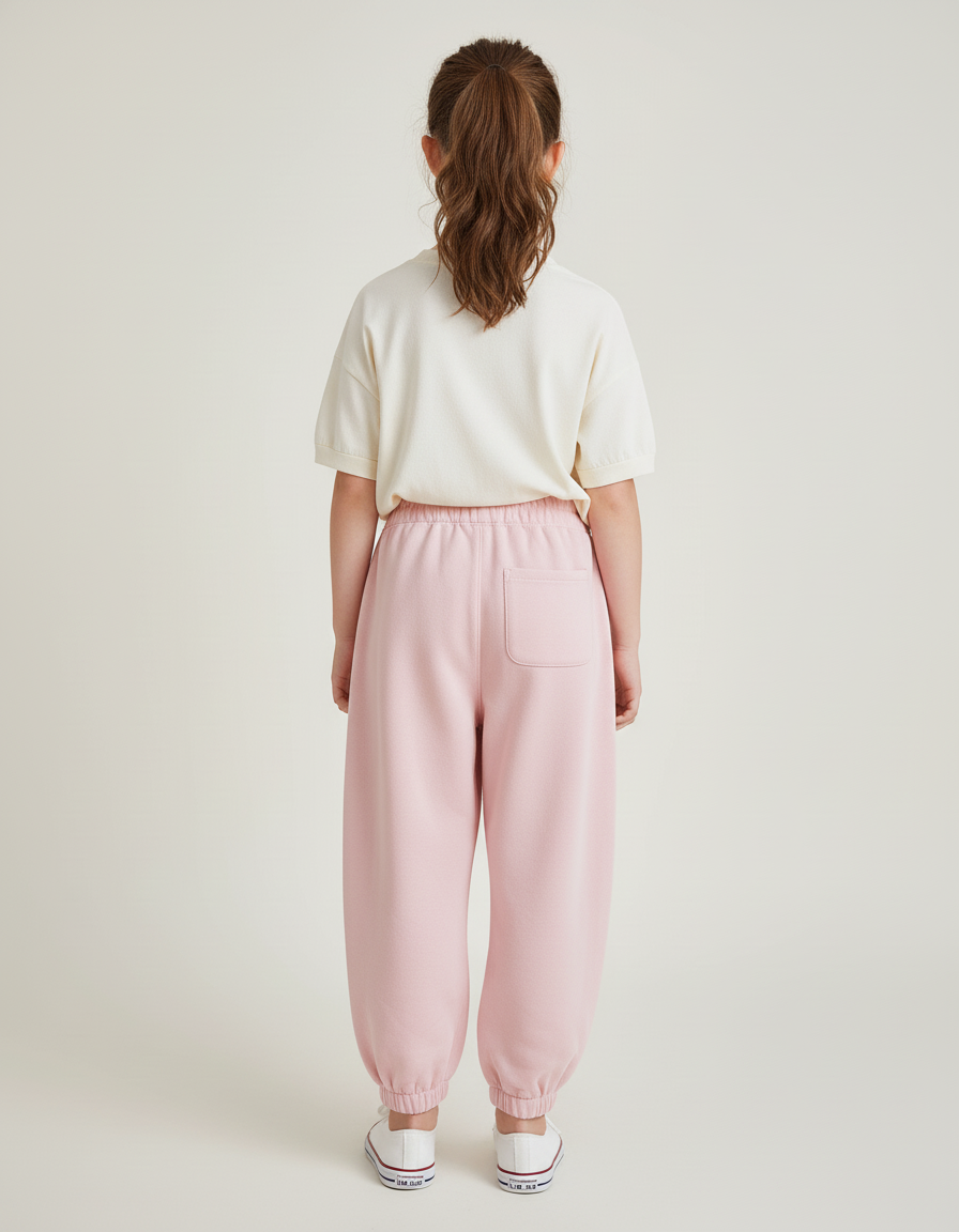 Pantalon Baggy Rose Papillons Coton Ample Enfant - Molleton - vue 2