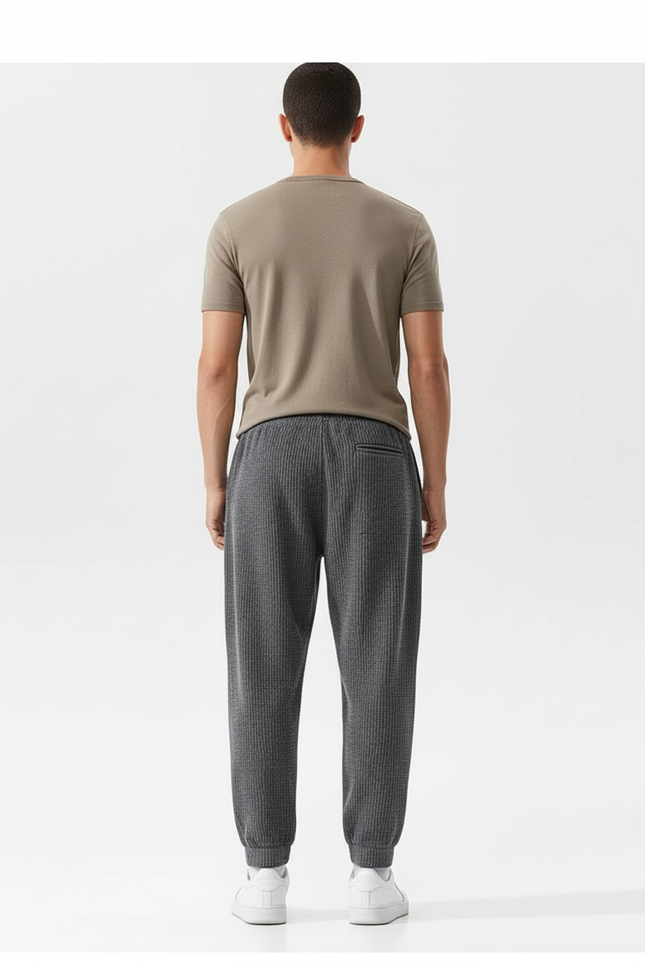 Pantalon Baggy Homme Gris Jogging - Cordé - vue 2