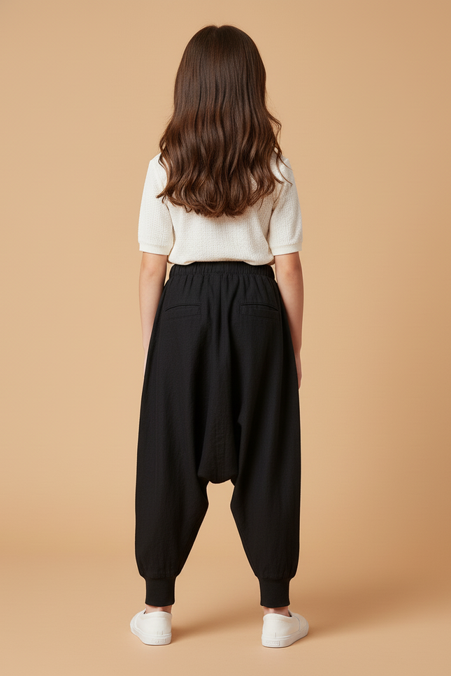 Pantalon Baggy Noir Lin Ample Enfant - vue 2