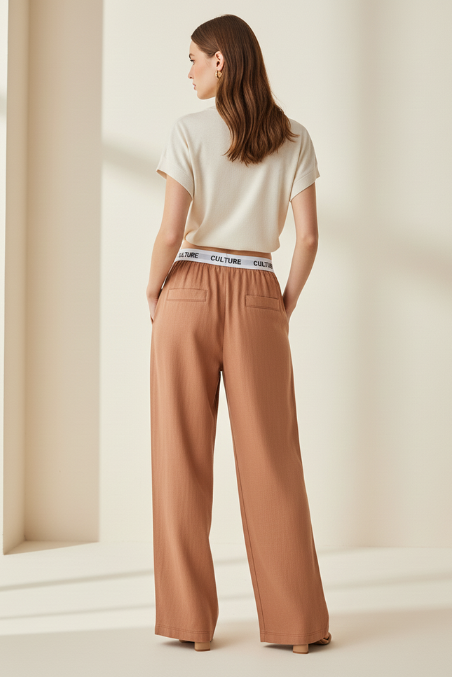 Pantalon Baggy Marron Ample Confortable CULTURE Femme - Viscose - vue 2