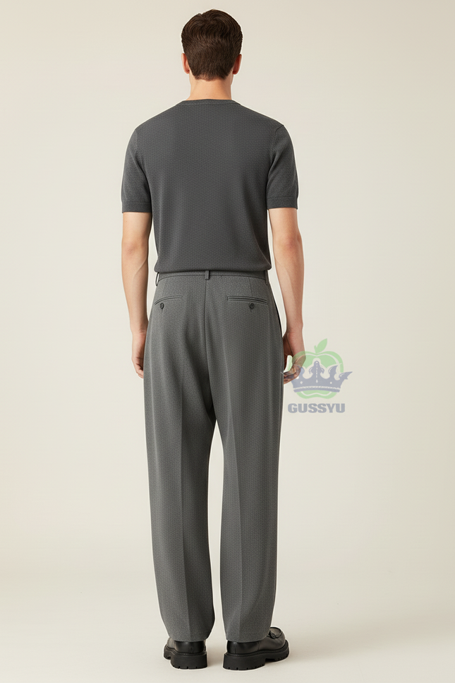 Pantalon Baggy Gris Ample Formel Élégant Homme - Maille - vue 2