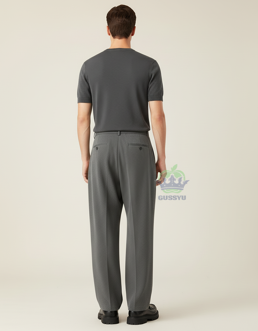 Pantalon Baggy Gris Ample Formel Élégant Homme - Maille - vue 2