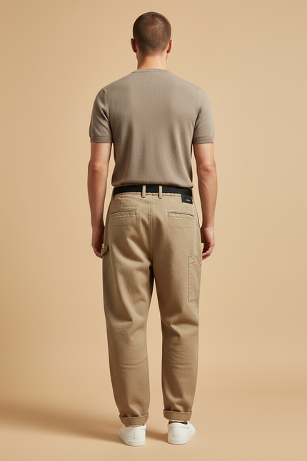 Pantalon Baggy Kaki Ample Coton Décontracté Homme - Toile - vue 2