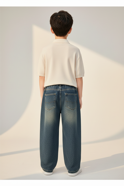 Pantalon Baggy Jean Bleu Denim Ample Enfant - vue 2