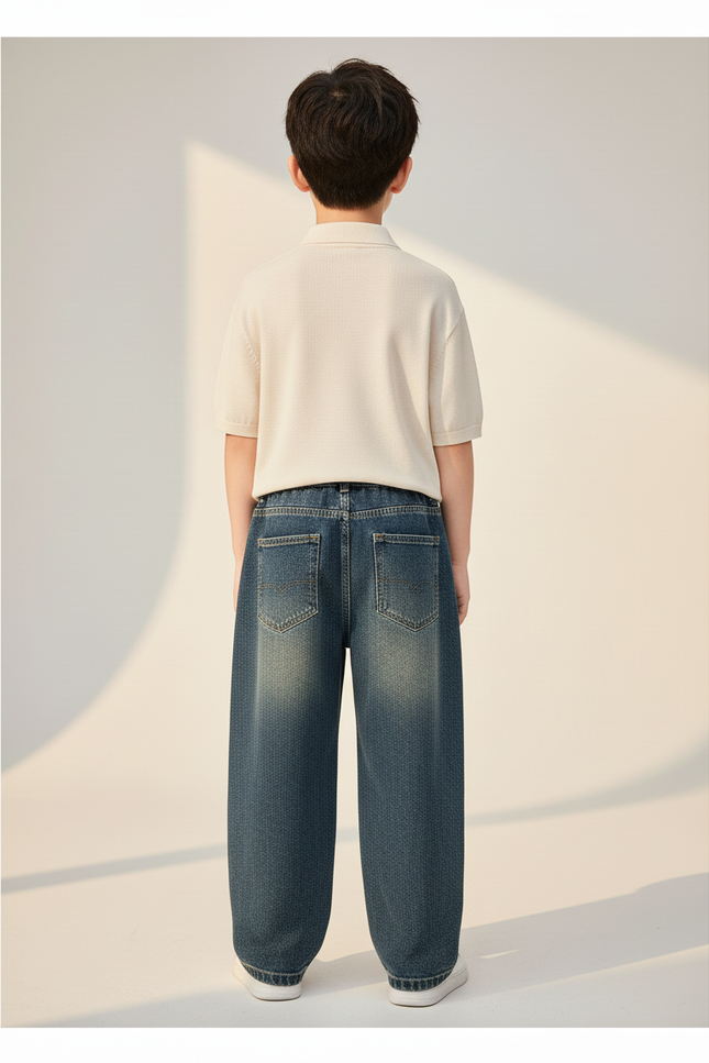 Pantalon Baggy Jean Bleu Denim Ample Enfant - vue 2