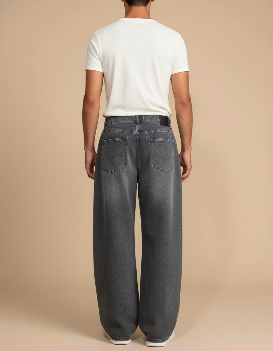 Pantalon Baggy Ado Garçon - Gris Jean - vue 2