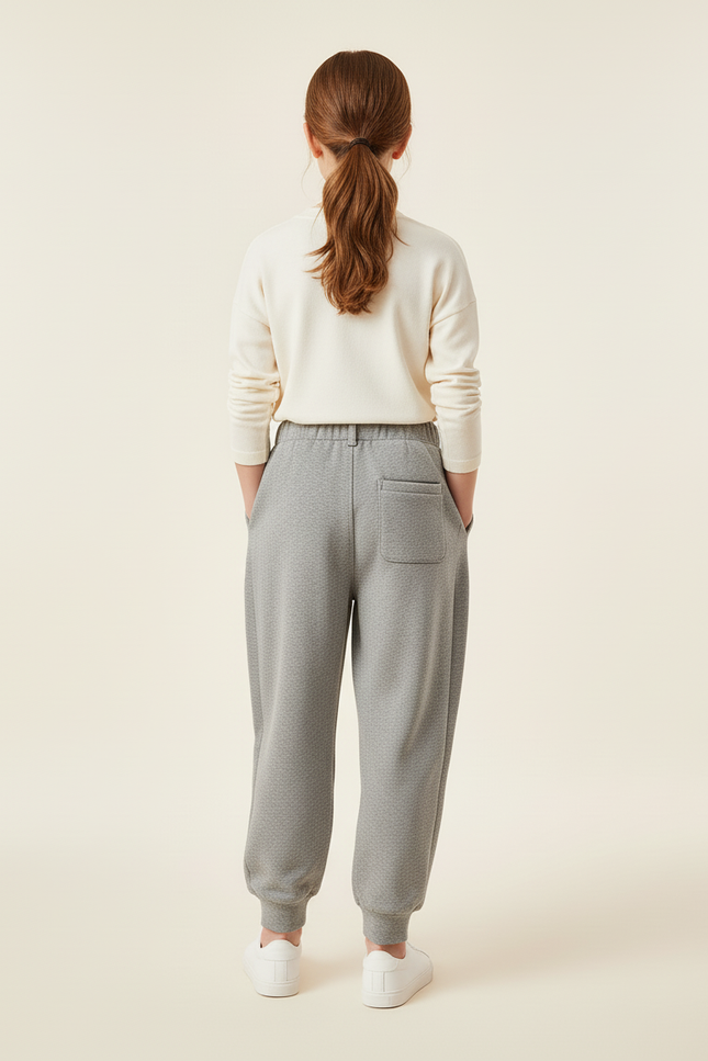 Pantalon Baggy Gris Molletonné Ample Logo Enfant - vue 2
