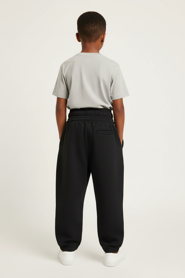 Pantalon Baggy Noir Ample Cordon Étoile Enfant - Molleton - vue 2