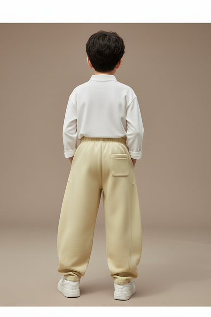 Pantalon Baggy Jaune Ample Décontracté Enfant Coton - Molleton - vue 2